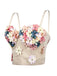 Beige 1950s 3D Floral Boned Corset - vintage fashion, retro style