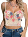 Beige 1950s 3D Floral Boned Corset - vintage fashion, retro style
