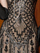 Black 1920s Gatsby Sequin Mesh Maxi Evening Dress - vintage dress, retro fashion, Gatsby party