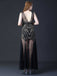 Black 1920s Round Neck Sheer Beading Dress — the kind of 1920s dress that makes strangers smile