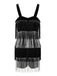 Black 1920s Strappy Fringe Sequin Cocktail Dress - vintage dress, retro fashion, Gatsby party