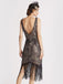 Black 1920s V-Neck Floral Sequined Dress — the kind of 1920s dress that makes strangers smile