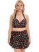 Black 1930s Cherry Halter Swimsuit: 1930s Riviera elegance, reimagined for her