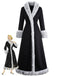 Black 1930s Faux Fur Trim Maxi Coat - vintage fashion, retro style, classic black