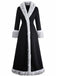 Black 1930s Faux Fur Trim Maxi Coat - vintage fashion, retro style, classic black