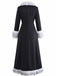 Black 1930s Faux Fur Trim Maxi Coat - vintage fashion, retro style, classic black