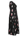 This Black 1930s Feather V-Neck Buttoned Dress wraps her in 1930s elegance, one twirl at a time