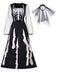 Black 1930s Halloween Skeleton Ruffles Dress With Veil, vintage dress, retro fashion - perfect for women who love vintage and retro fashion