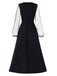 Black 1930s Halloween Skeleton Ruffles Dress With Veil, vintage dress, retro fashion - perfect for women who love vintage and retro fashion