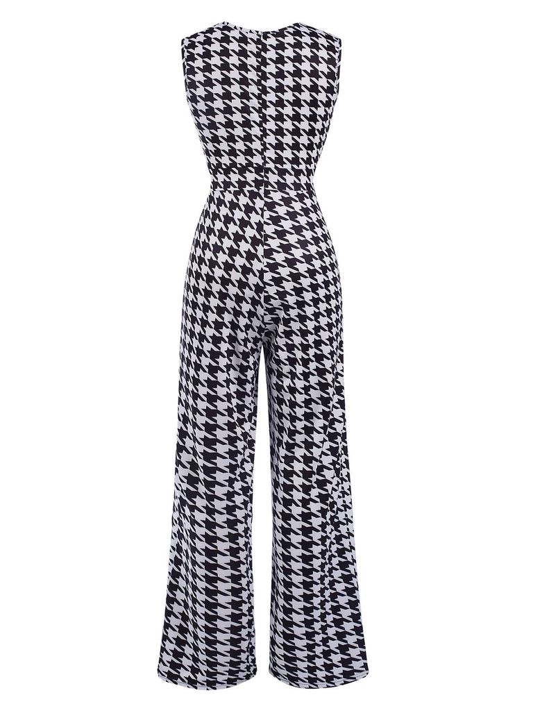 1930s Houndstooth VNeck Sleeveless Jumpsuit | 1930s | vintage romper, retro jumpsuit