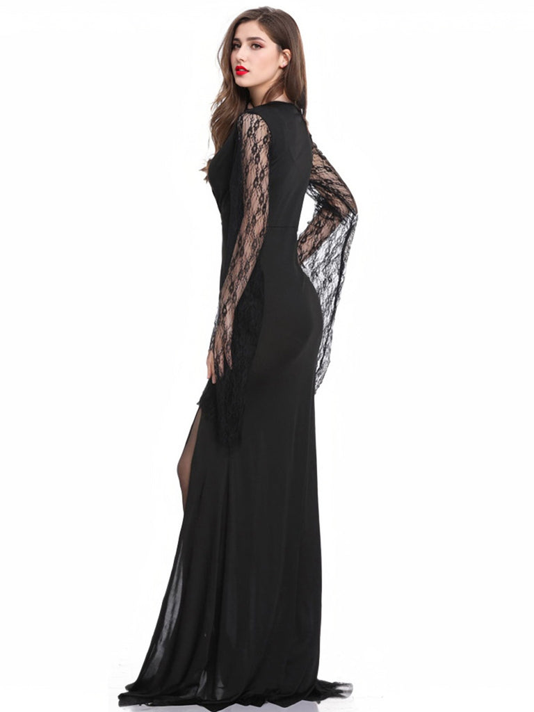 Black 1930s Lace Sleeve Floor Length Dress — the kind of 1930s dress that makes strangers smile