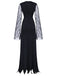 Black 1930s Lace Sleeve Floor Length Dress, vintage dress, retro fashion, lace detail - perfect for women who love vintage and retro fashion
