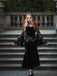 Black 1930s Lace Sleeve Velvet Fishtail Dress, vintage dress, retro fashion - vintage inspired fashion