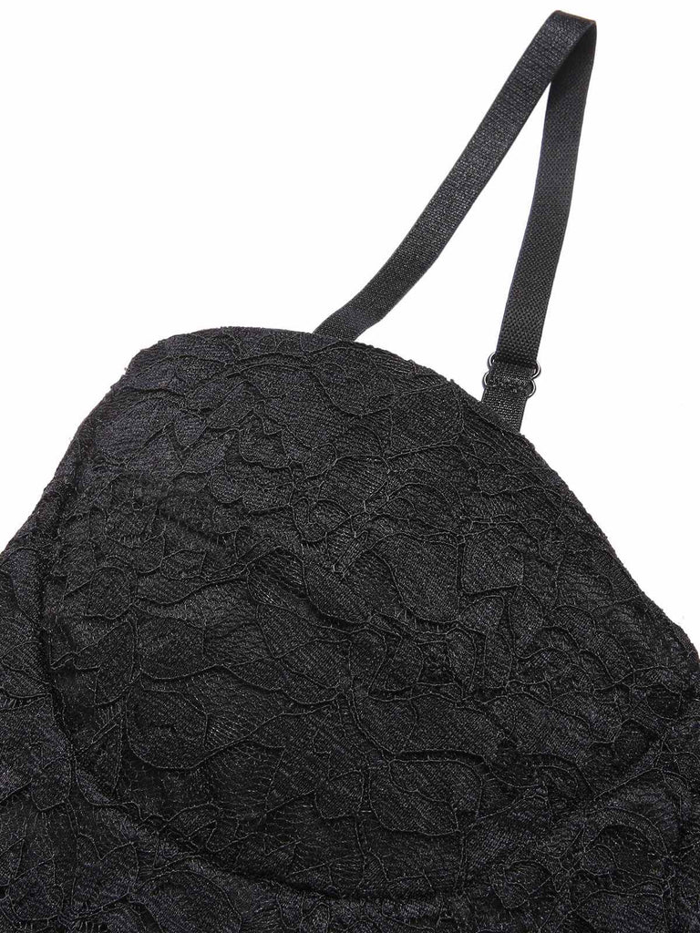 Black 1930s Lace Spaghetti Strap Mermaid Dress, vintage dress, retro fashion, lace detail - perfect for women who love vintage and retro fashion