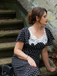 Black 1930s Lace Trim Polka Dot Dress, vintage dress, retro fashion - vintage inspired fashion