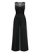 Black 1930s Mesh Pleated Patchwork Jumpsuit - vintage jumpsuit, retro fashion, classic black
