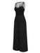 Black 1930s Mesh Pleated Patchwork Jumpsuit - vintage jumpsuit, retro fashion, classic black