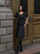 Black 1930s Polka Dot Mermaid Dress - vintage dress, retro fashion, classic black