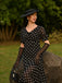 She slips into this Black 1930s Polka Dot Mermaid Dress and suddenly it's a 1930s daydream
