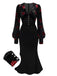 She slips into this Black 1930s Rose Velvet Fishtail Dress and suddenly it's a 1930s daydream