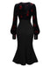 Black 1930s Rose Velvet Fishtail Dress — the kind of 1930s dress that makes strangers smile