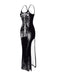 Black 1930s Skeleton Slit Spaghetti Straps Dress — a 1930s silhouette that turns sidewalks into runways