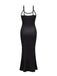 She slips into this Black 1930s Skeleton Slit Spaghetti Straps Dress and suddenly it's a 1930s daydream