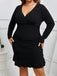 Black 1930s Solid V-Neck Ruffle Hem Dress — the kind of 1930s dress that makes strangers smile