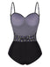 This Black 1930s Spaghetti Strap Polka Dots Bow Swimsuit carries 1930s vacation dreams in every stitch