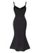 This Black 1930s Spaghetti Strap Polka Dots Mermaid Dress wraps her in 1930s elegance, one twirl at a time