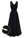 Black 1930s Velvet Cowl Neck Feather Brooch Dress - vintage dress, retro fashion, classic black