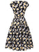 Black 1940s Cap Sleeve Daisy Dress — vintage elegance for the modern woman