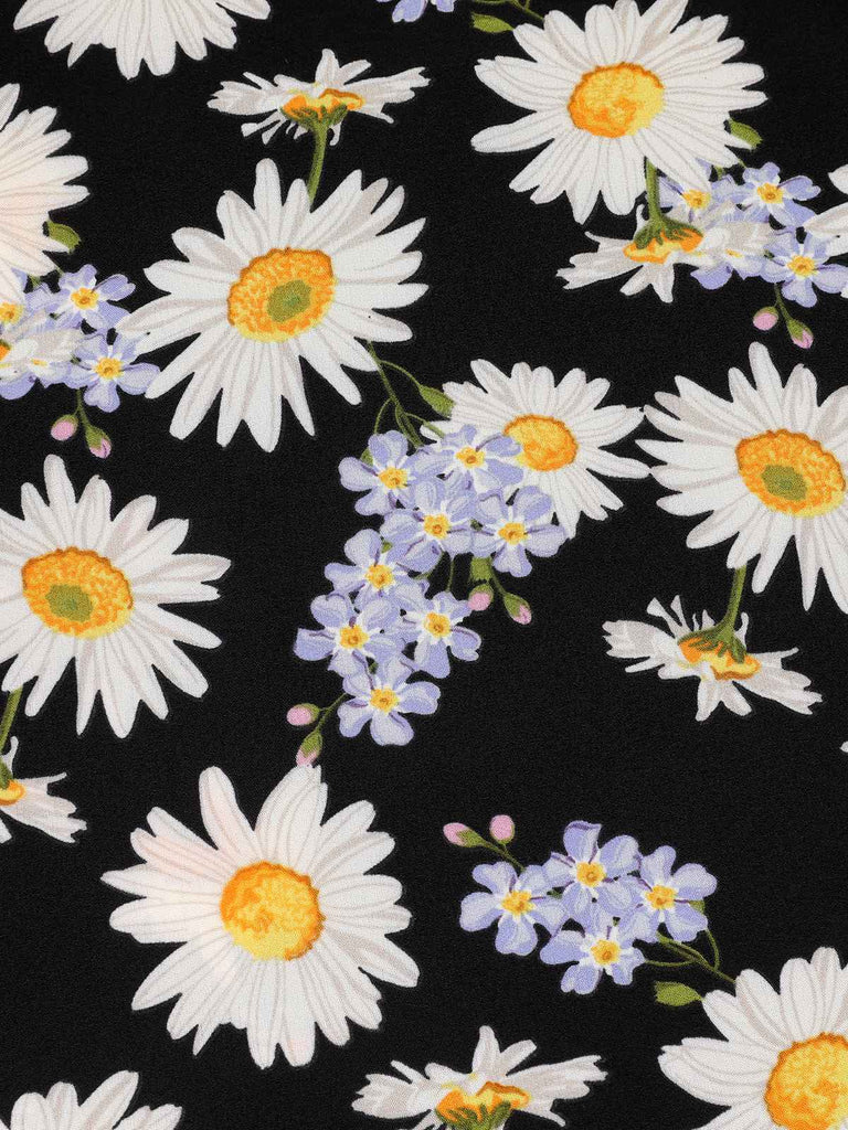 Black 1940s Cap Sleeve Daisy Dress — vintage elegance for the modern woman