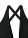 Black 1940s Crisscross Cutout Lace-Up Tankini Set - vintage fashion, retro style, classic elegance for vintage lovers