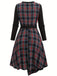 Black 1940s Cutout Plaid Patchwork Dress - vintage dress, retro fashion, classic black