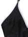 Black 1940s Floral Cut-Out Halter One-Piece Swimsuit - vintage swimsuit, pin-up style, classic black