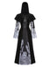 Black 1940s Halloween Ghost Lace-Up Dress with Shawl, vintage dress, retro fashion, lace detail - perfect for women who love vintage and retro fashion