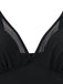 Black 1940s Mesh Bodycon Patchwork One Piece Swimsuit 3