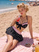 Black 1940s Polka Dot Halter Bikini Set, vintage swimsuit, pin-up swimwear - perfect for women who love vintage and retro fashion