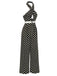 Black 1940s Polka Dots Cross Halter Jumpsuit, vintage romper, retro jumpsuit - perfect for women who love vintage and retro fashion