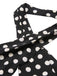 Black 1940s Polka Dots Cross Halter Jumpsuit, vintage romper, retro jumpsuit - perfect for women who love vintage and retro fashion