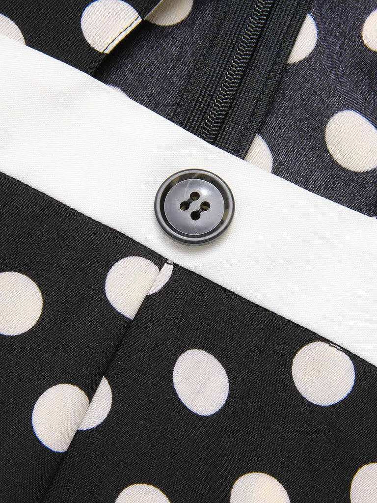 Black 1940s Polka Dots Cross Halter Jumpsuit, vintage romper, retro jumpsuit - perfect for women who love vintage and retro fashion