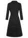 Black 1940s Polka Dots Patchwork Tie Waist Dress, vintage dress, retro fashion - perfect for women who love vintage and retro fashion