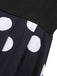 Black 1940s Polka Dots Patchwork Tie Waist Dress, vintage dress, retro fashion - perfect for women who love vintage and retro fashion