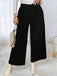 Black 1940s Solid Pleated Waist Straight Pants: 1940s power dressing, reimagined