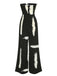 Black 1940s Strapless Colorblock Jumpsuit, vintage romper, retro jumpsuit - perfect for women who love vintage and retro fashion