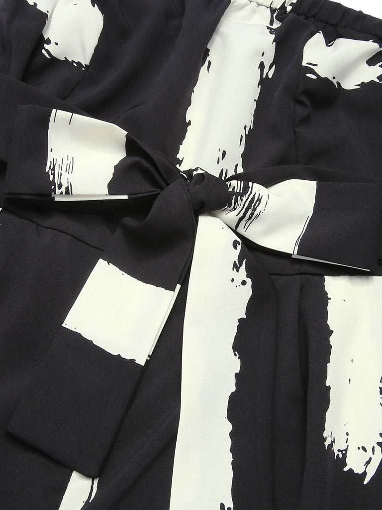 Black 1940s Strapless Colorblock Jumpsuit, vintage romper, retro jumpsuit - perfect for women who love vintage and retro fashion