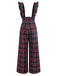 Black 1940s Tartan Plaid Ruffled Bow Overall Pants - vintage fashion, retro style, classic black