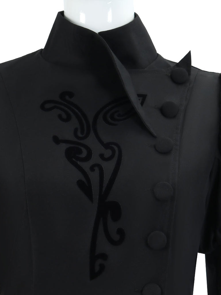 This Black 1940s Wicked-Inspired Floral Witch Dress wraps her in 1940s elegance, one twirl at a time
