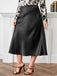 Black 1950s A-Line Satin Skirt: 1950s grace for the woman who dances through life